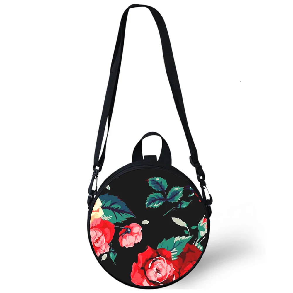 Flowers Floral Rose Plant Peony Child kindergarten Bag 3D Print Crossbody Bags For School Women Mini Round Bagpacks Rugtas Bag