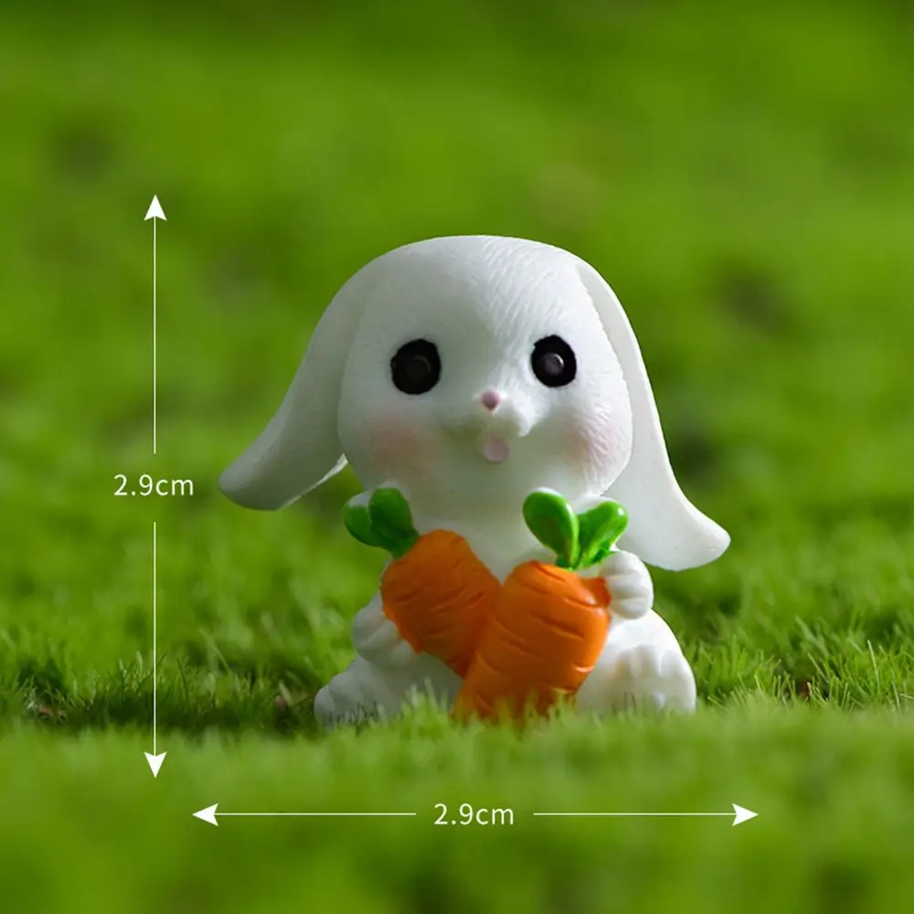 

Cute Fairy Garden Desktop DIY Miniature Radish Rabbit Figurine Hard Working Rabbit Micro Landscaping