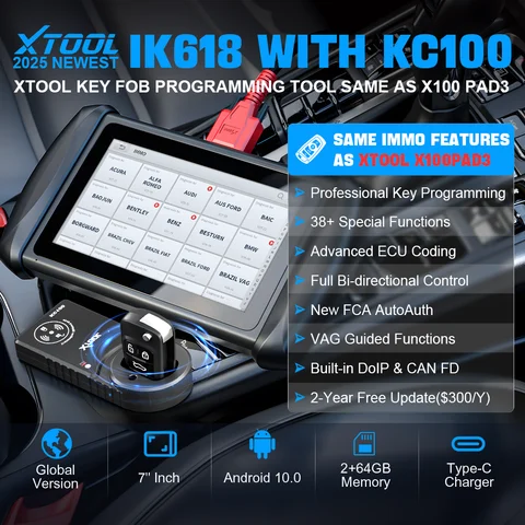 XTOOL InPlus IK618 IMMO Инструмент Программирования Ключей, Автомобильные Диагностические Инструменты, Программатор Ключей, Все Потерянные Ключи & Добавление Ключа, С KC100, PK X100 PAD3, 2Года Бесплатного Обновления