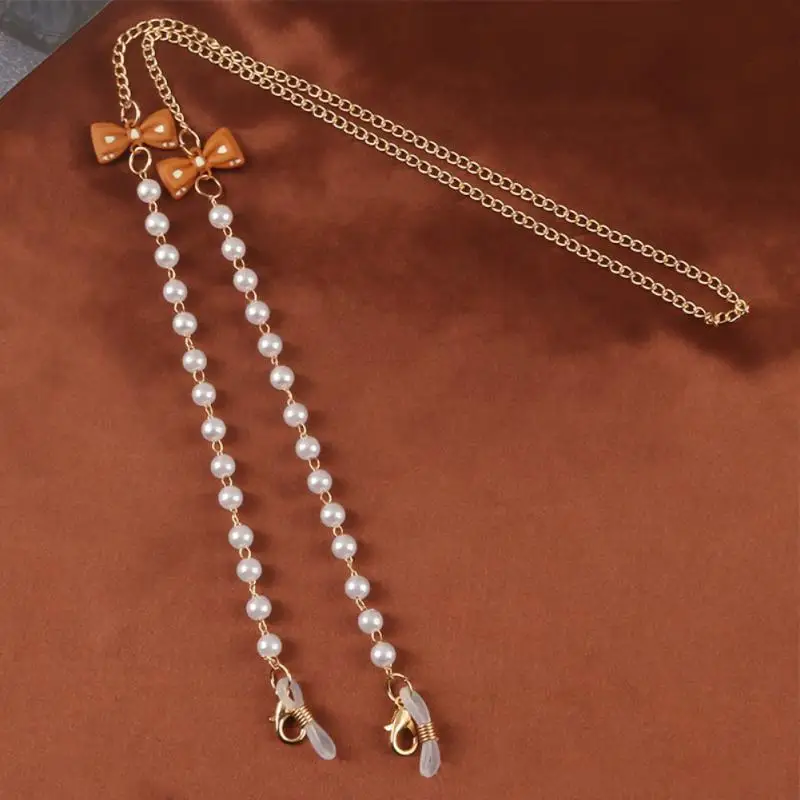 

Glasses Chain Hanging Neck Pearl Bow Long Chain Children's Mask Rope Multi-purpose Sunglasses Decorative Chain Buckles Hooks