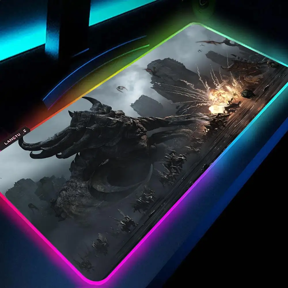 Коврик для мыши S-StarCraft 2 Z-Zerg RGB большой игровой коврик нескользящий клавиатуры с