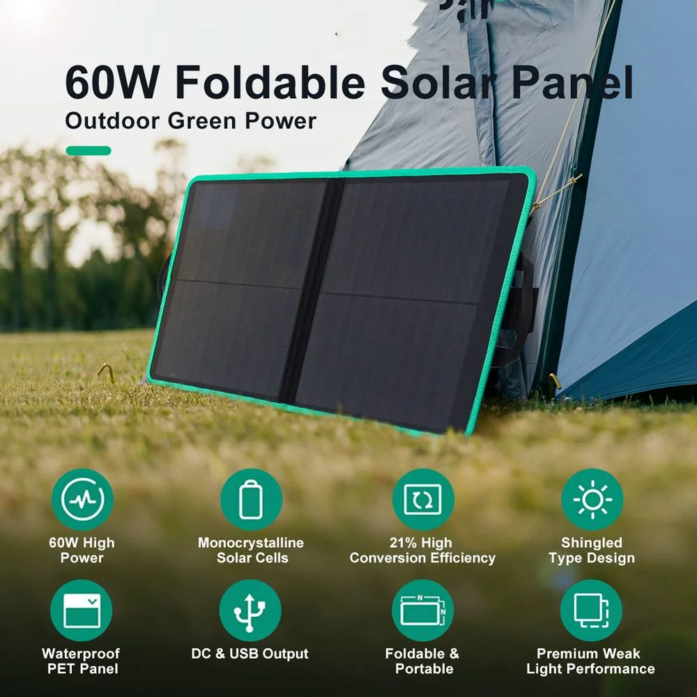 

60W Solar Panel Foldable Portable Solar System Solar Panel Kit Complete RV Car Battery Solar Charger For Home Outdoor RV