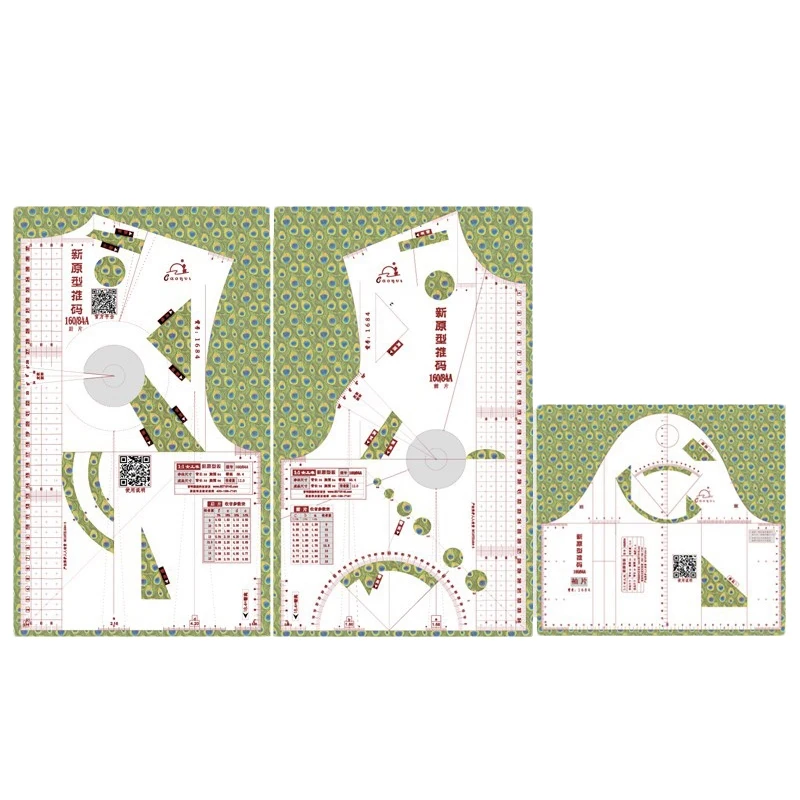 

Прозрачная красная пластиковая линейка для рисования одежды 35 см