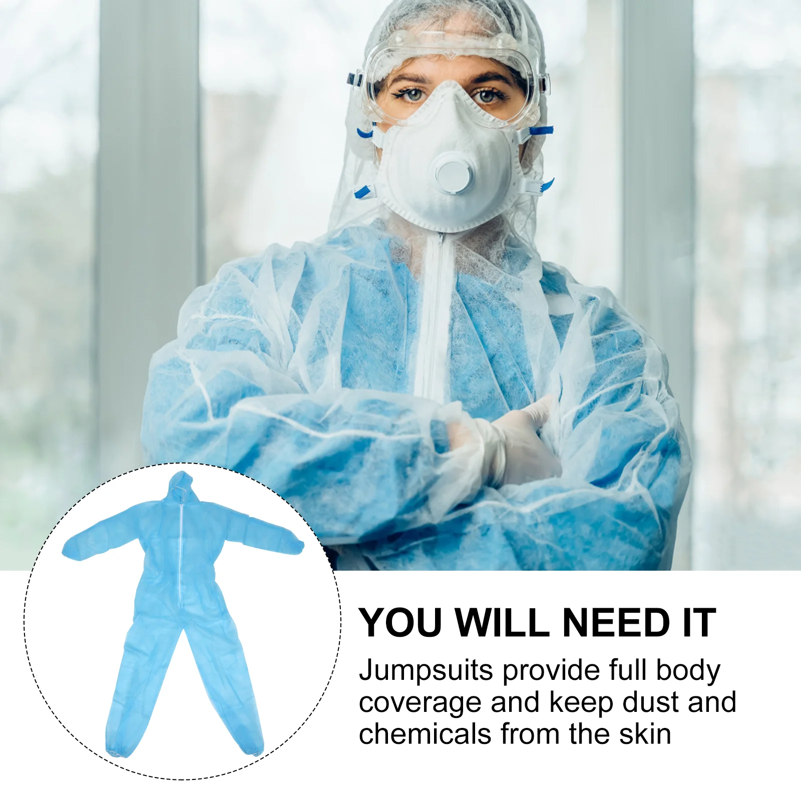 

One Piece Protective Suit Work Connected Apparel Dresses Clothing Non-woven Fabric One-piece