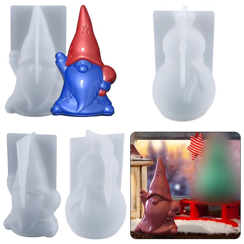 

New DIY Crystal Epoxy Mold Santa Claus Snowman Candle Silicone Molds Soap Christmas Tree Candle Making Set Home Decoration Gifts