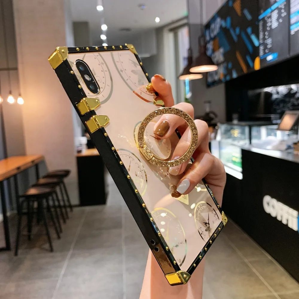 square fashion clock phone case for redmi note 10 pro max note 9 pro max note 8 pro 8t 8 7 11 pro case for redmi 10 9 9a 9c 8 7 free global shipping