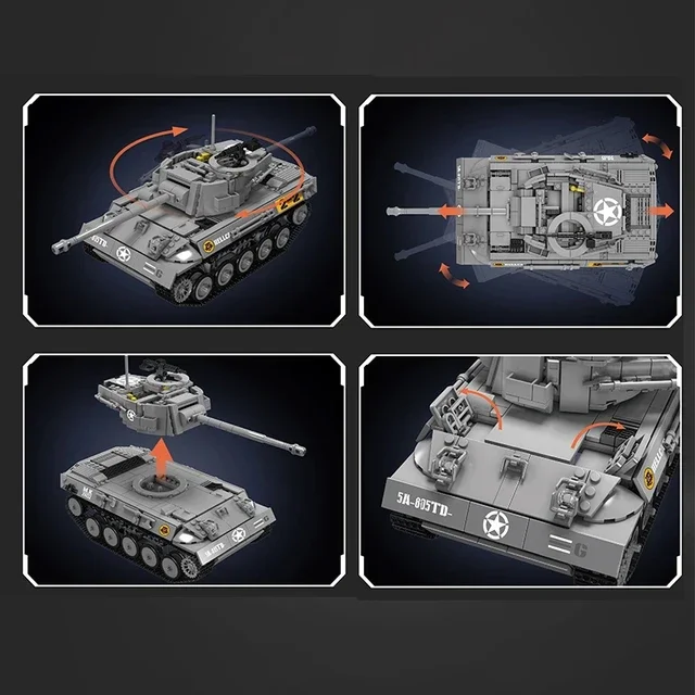20032 технический Военный танк MOULD KING строительный блок RC M18 Hellcat 3D-головоломка в