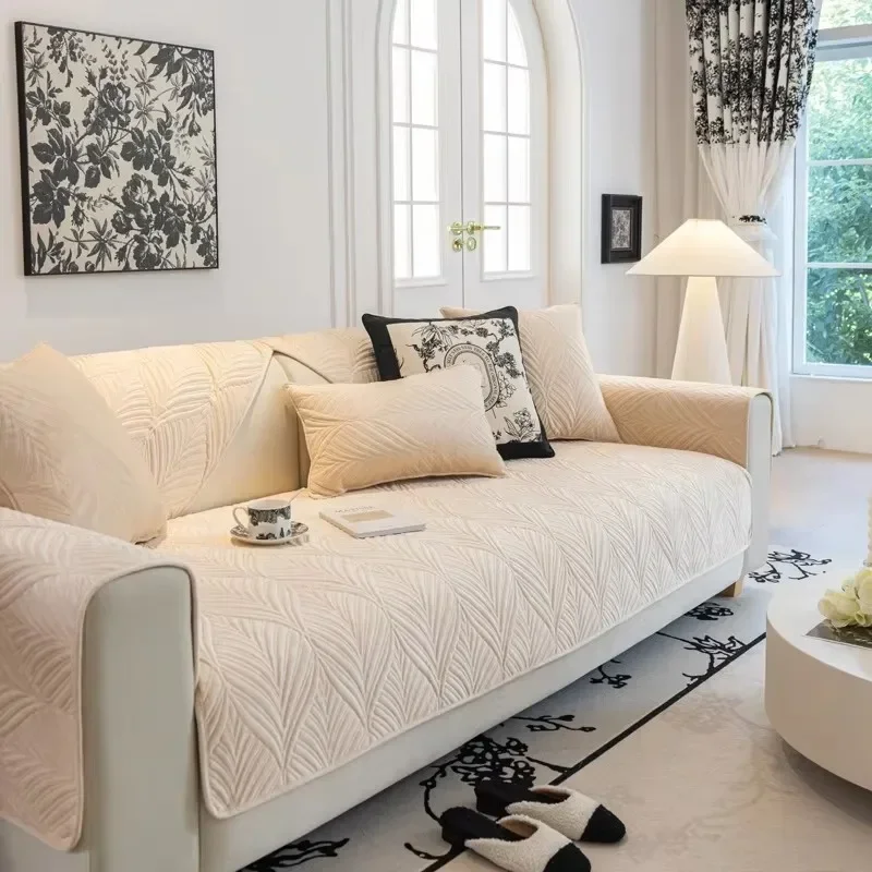 Сплошной цвет красный мягкий утолщенный фланелевый стеганый диван полотенце