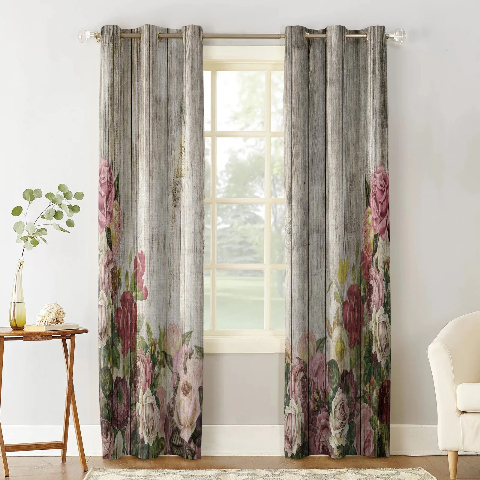 Занавеска под дерево в стиле ретро с цветами шторы s для спальни гостиной