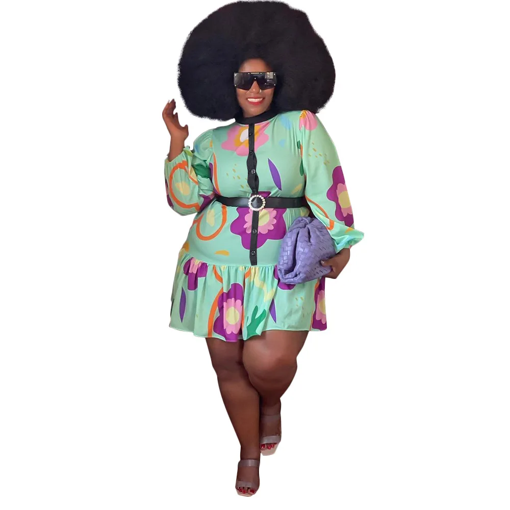 

Summer Plus Size Dresses for Women Elegant Flower Printed Boho Vintage Retro Party Dress Robe Femme 2022 Vestidos Clothing