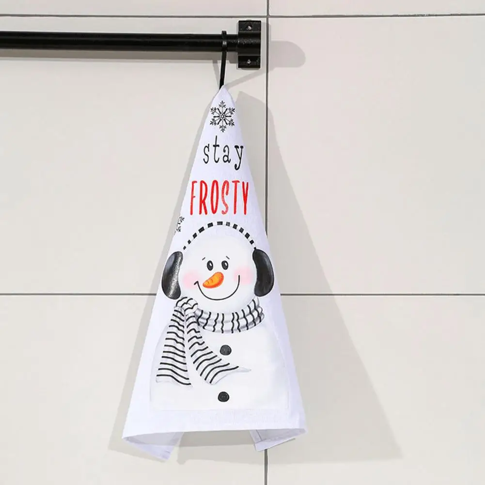 Useful Home Decor Soft Merry Christmas Cute Snowman Dishcloth For Home  Dish Towel  Hand Towel