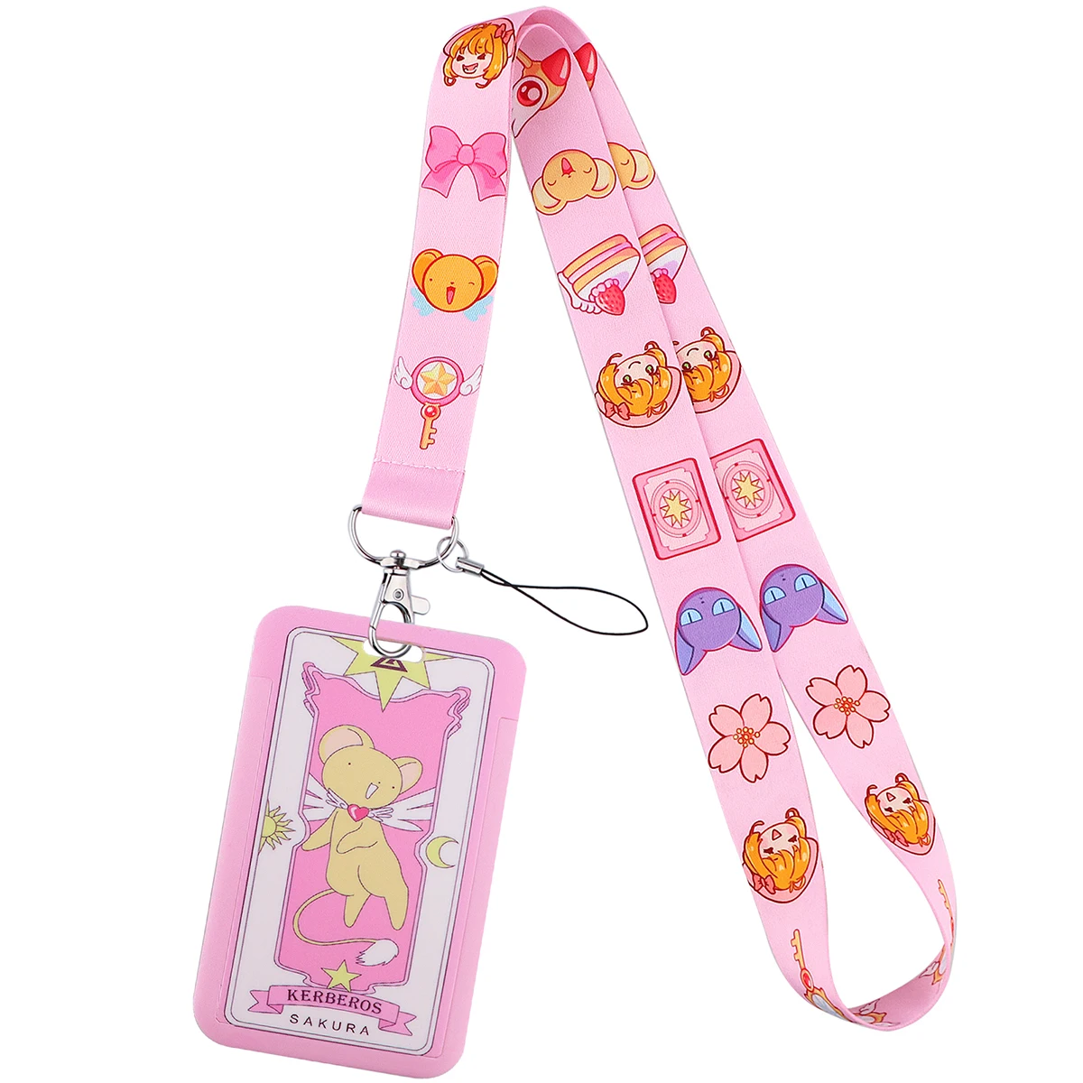 

SP2196 Anime Sakura Lanyard Kawaii Girl Lanyards for Key ID Card Gym Cell Phone Strap USB Badge Holder Rope Pendant Key Chain