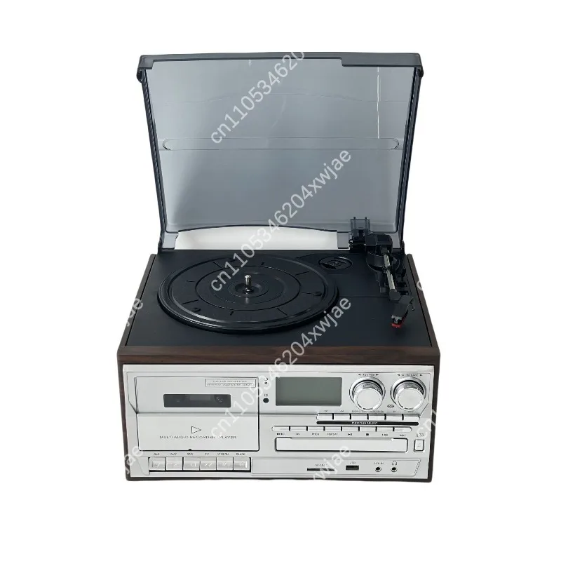 Фото Винтажный проигрыватель 3-в-1 с Bluetooth 5.0, CD и кассетным плеером, AM/FM-радио, USB-кодированием и Hi-Fi стереосистемой №3