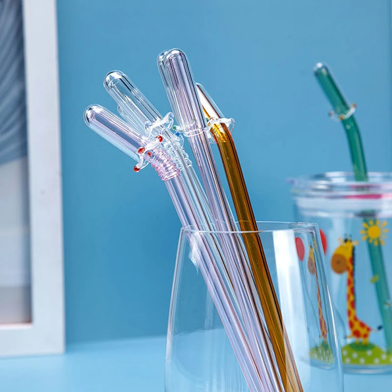 

Многоразовые стеклянные крышки для трубочек для напитков, крышка для трубочек 6/8/12/14 мм, крышка для трубочек из нержавеющей стали для смузи, ...