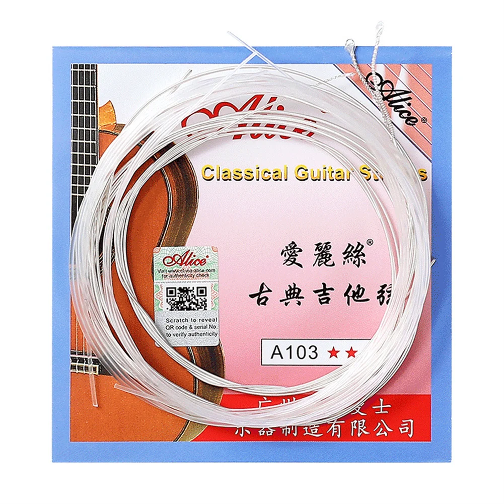

Alice A103 Classical Guitar Strings Clear Nylon Silver Plated Single String 1-6 E B G D A E Acoustic Folk Guitar Accessories