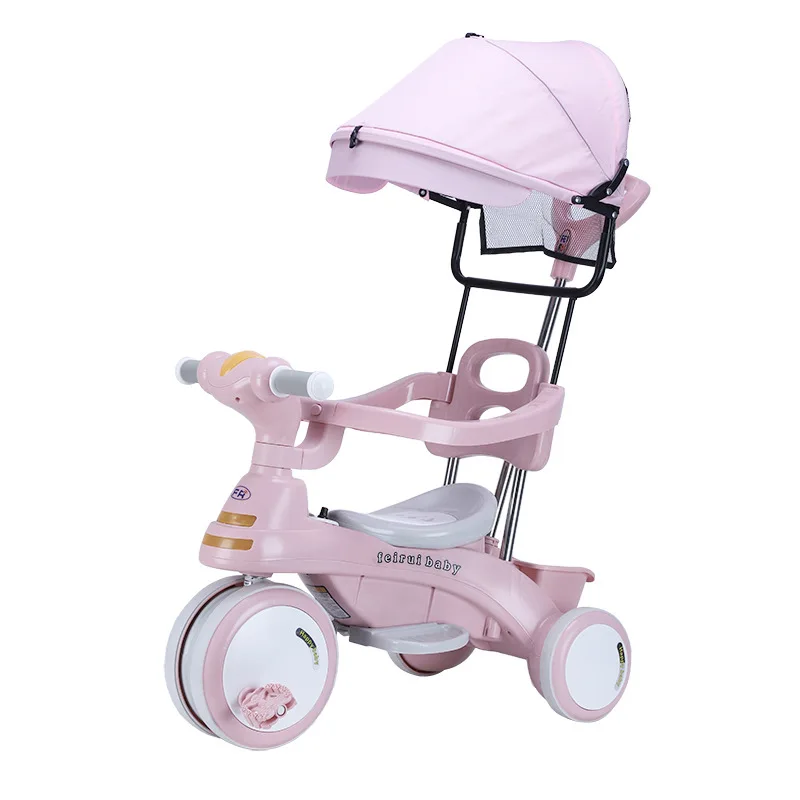 Children's Tricycle Bicycle 1-6 Years Old Baby Stroller with Guardrail Can Sit on Baby Stroller Boys and Girls Strollers