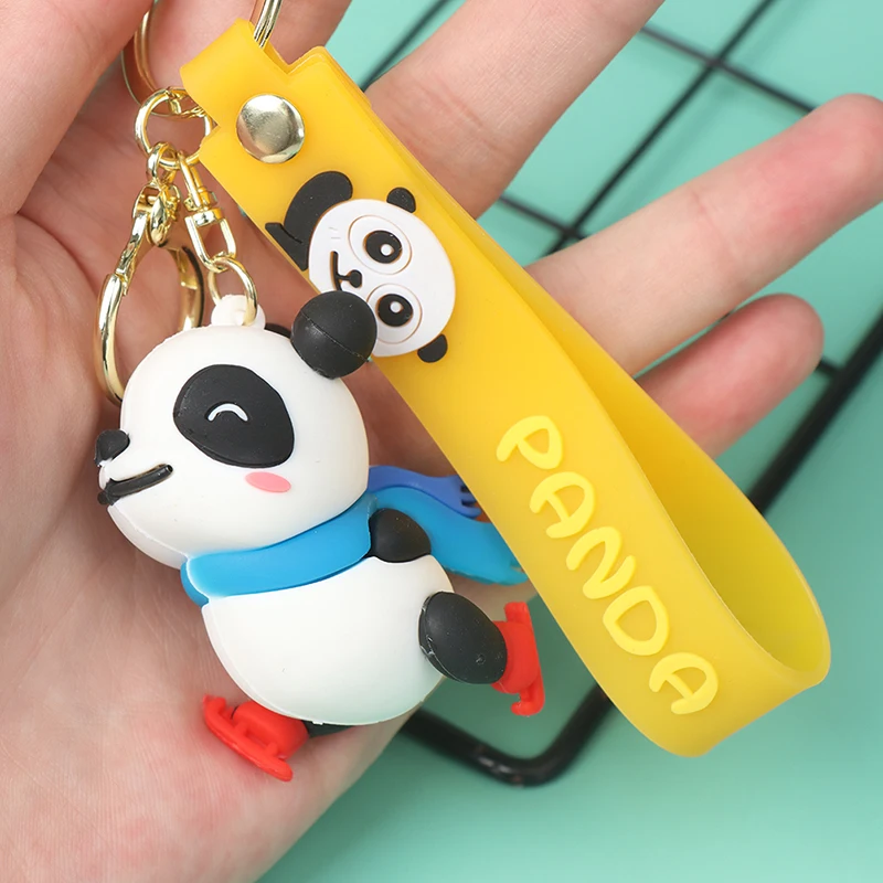 Симпатичный спортивный брелок в виде панды из мягкого ПВХ мультяшный женский
