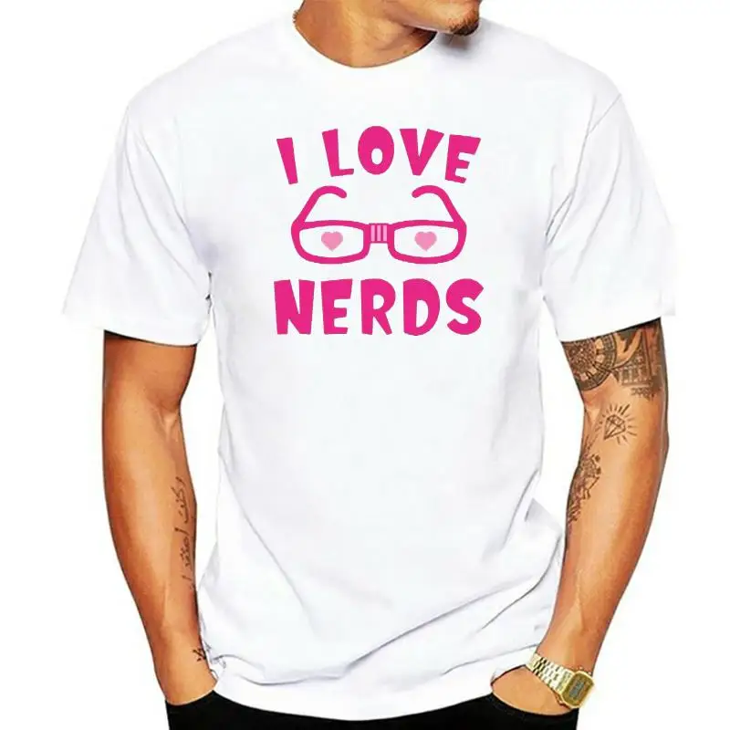 

2022 повседневная женская верхняя одежда, популярный дизайн, Мужская футболка в стиле хип-хоп с аниме «I Love Nerds», облегающая футболка