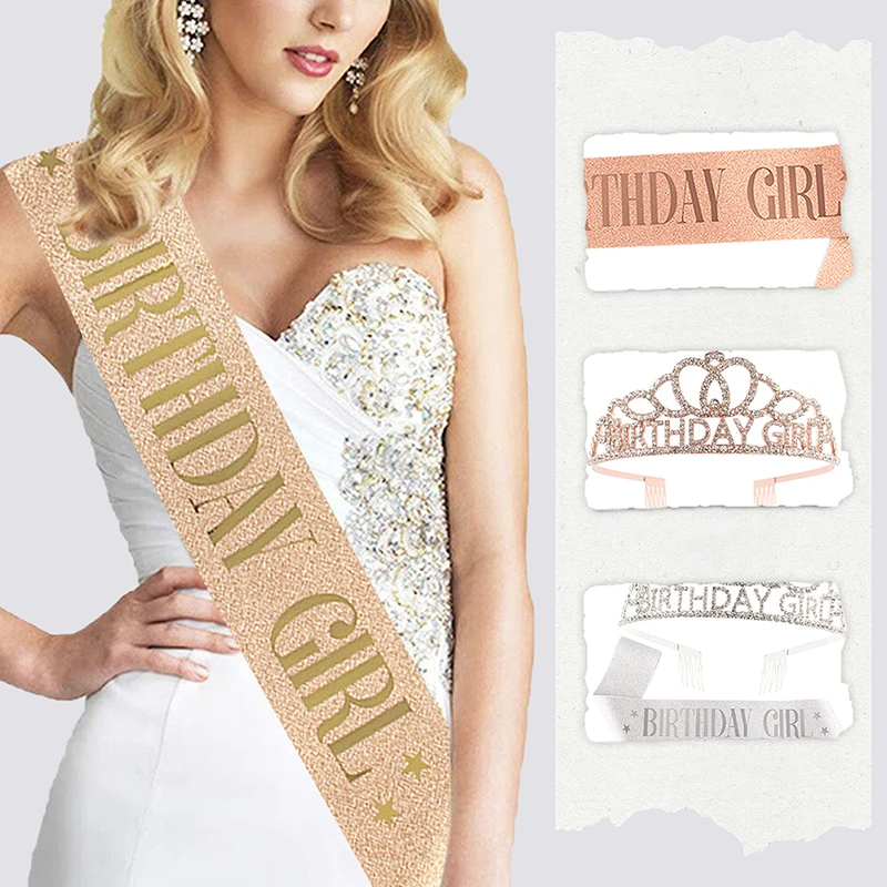 

День рождения Королева Корона девочка Женская Блестящая искусственная кристалл украшение на день рождения 21 30 40 50