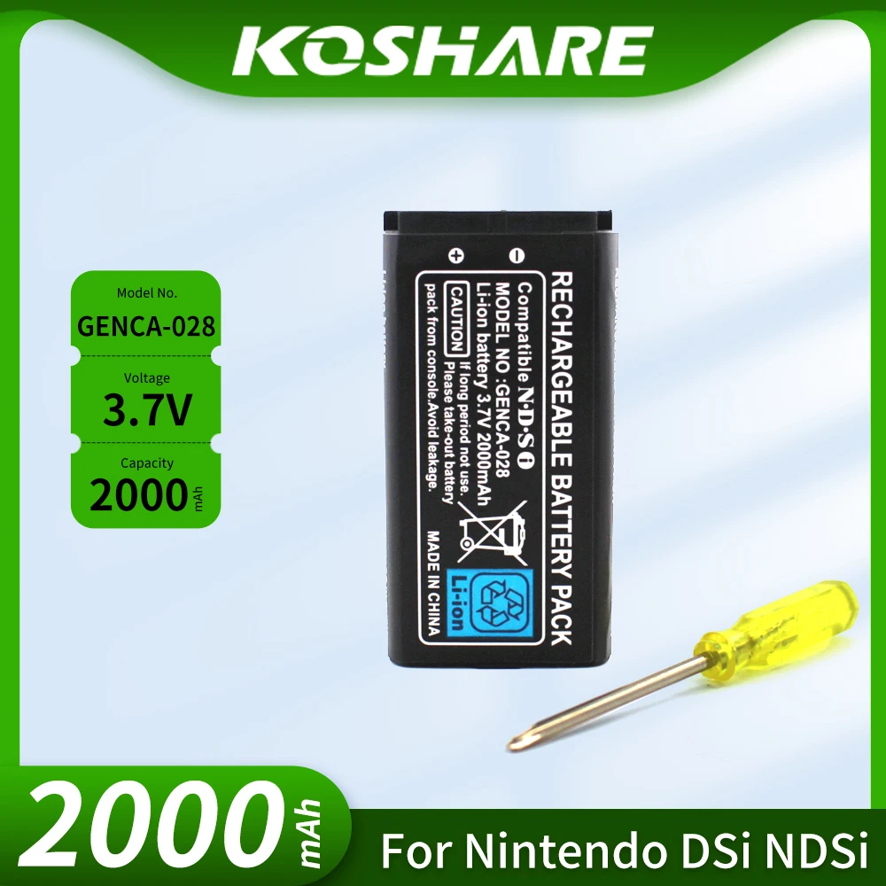 Фото Аккумуляторная батарея KOSHARE 2000 мАч 3.7В TWL-003 + набор инструментов для Nintendo DSi NDSi №3