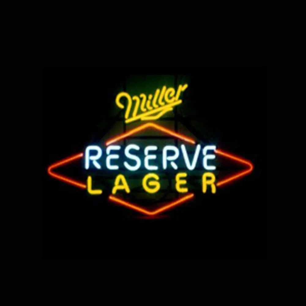 

Miller Reserve Lager Custom Handmade Lamp Real Glass Tube Bar Beer Store Advertise Wall Decor Display Sign Neon Light 24"X 20"