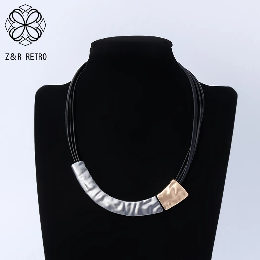 Старинные геометрические большие массивные колье-чокеры 2022 цепи вокруг шеи