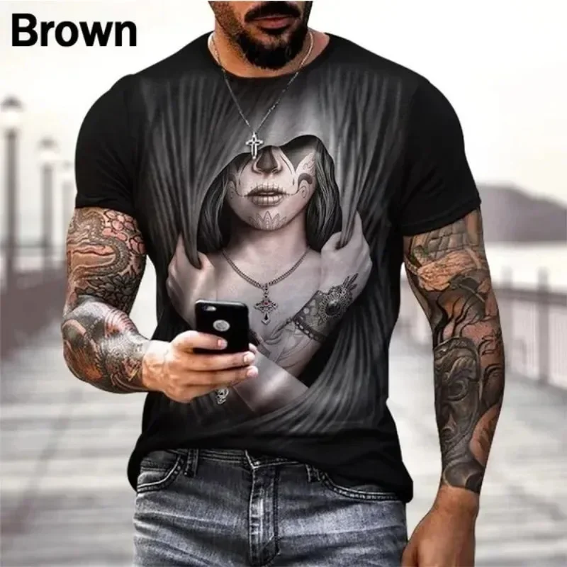 Мексика Katrina Skeleton 3D принт быстросохнущая дышащая спортивная мужская клетчатая