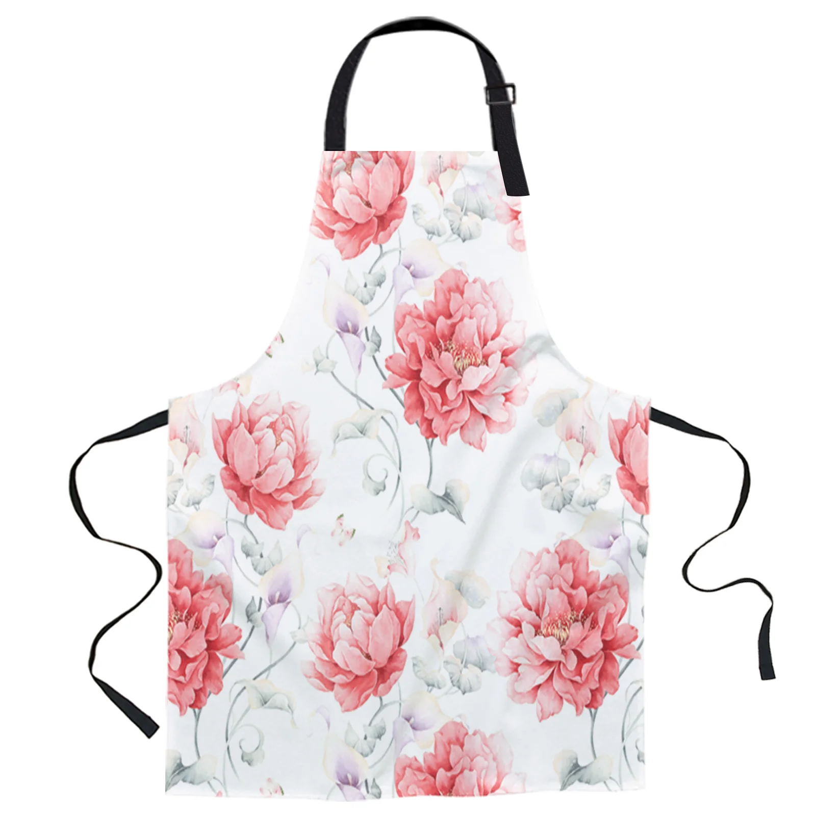 

Pink Watercolor Flowers Art Austria Aprons For WomanBaking Accessories Kids Women Men Children Kitchen Aprons Cooking