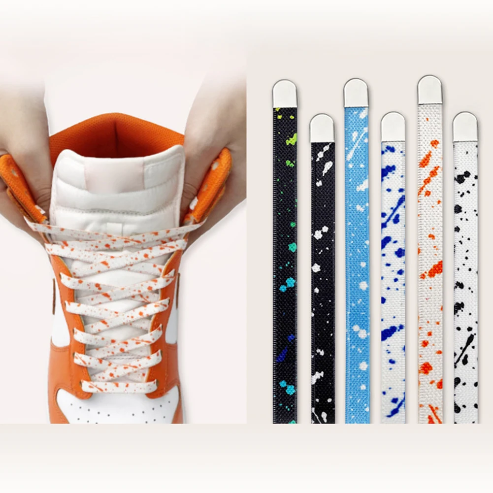

Colorful No Tie Flat Hiking Running Shoe Lace Elastic Shoelaces Outdoor Sneakers Quick Safety Flat Shoelace Kids Adult Lazy Lace