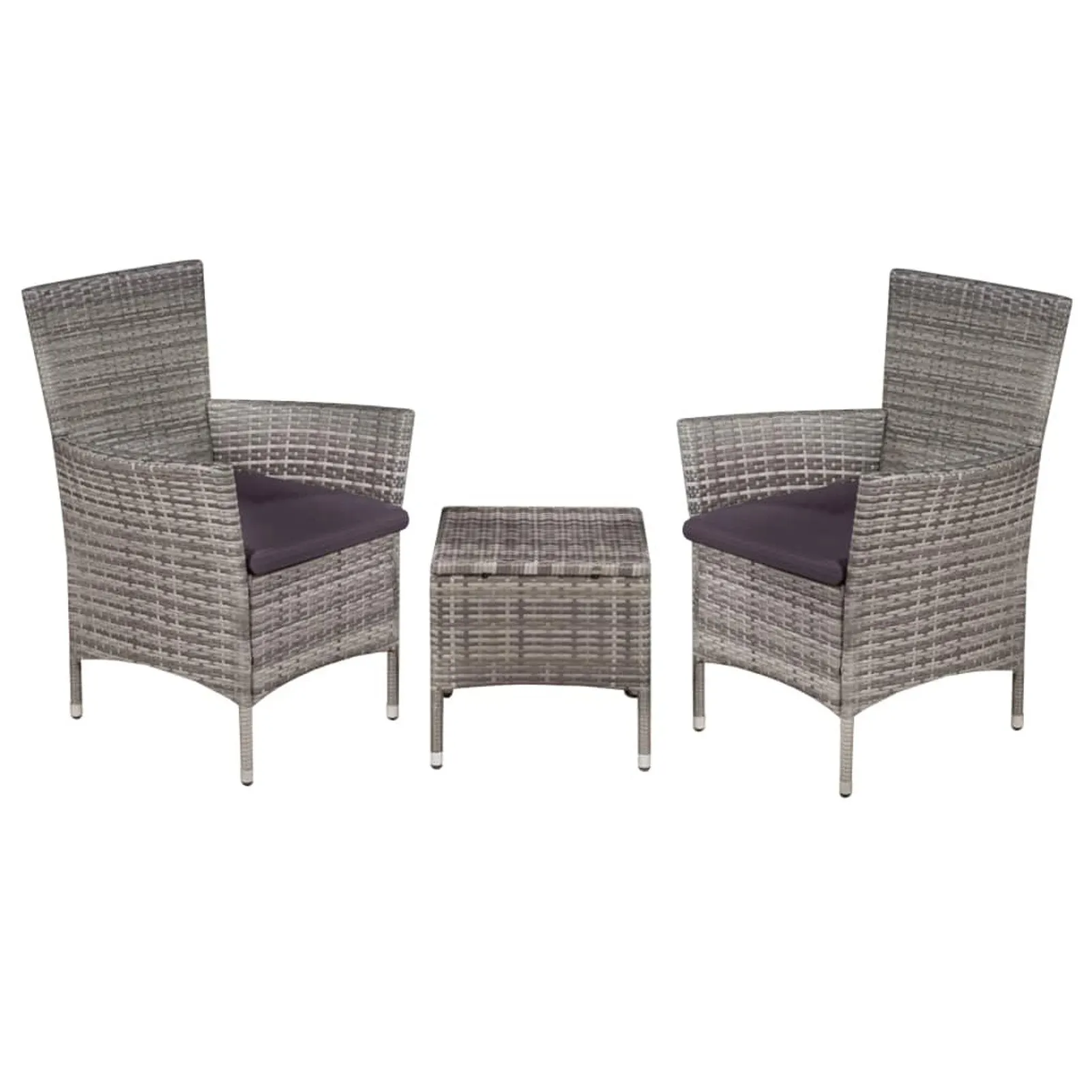 

3 Piece Bistro Set Poly Rattan Gray