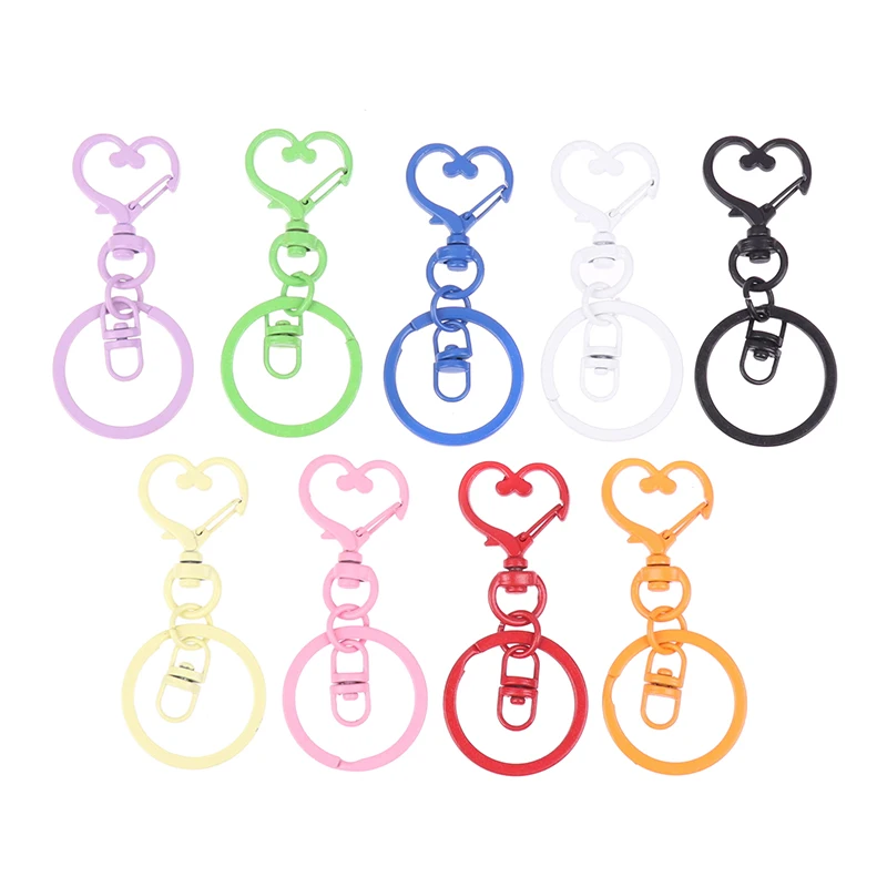 

5Pcs Heart keychain Lobster Clasp Hook Clip Buckle Spring Snap DIY Keychain Jewelry Making Keyring Holder Connector Accessories