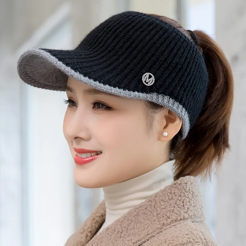 

CNTANG 2021 Hats For Women Autumn Winter Sports Empty Top Caps Female Knitted Warm Baseball Cap Fashion Running Golf Sun Hat