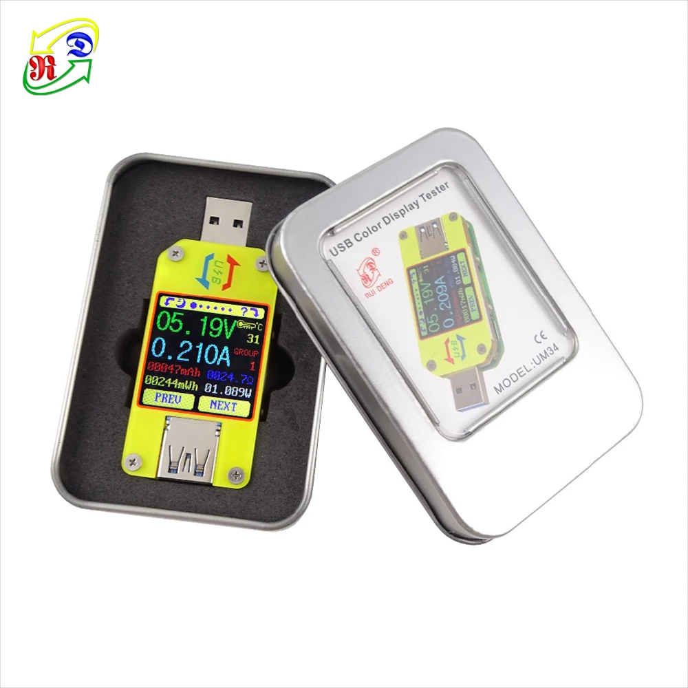 UM34 UM34C DC Вольтметр Амперметр измеритель напряжения тока для APP USB 3.0 Type-C Батарея