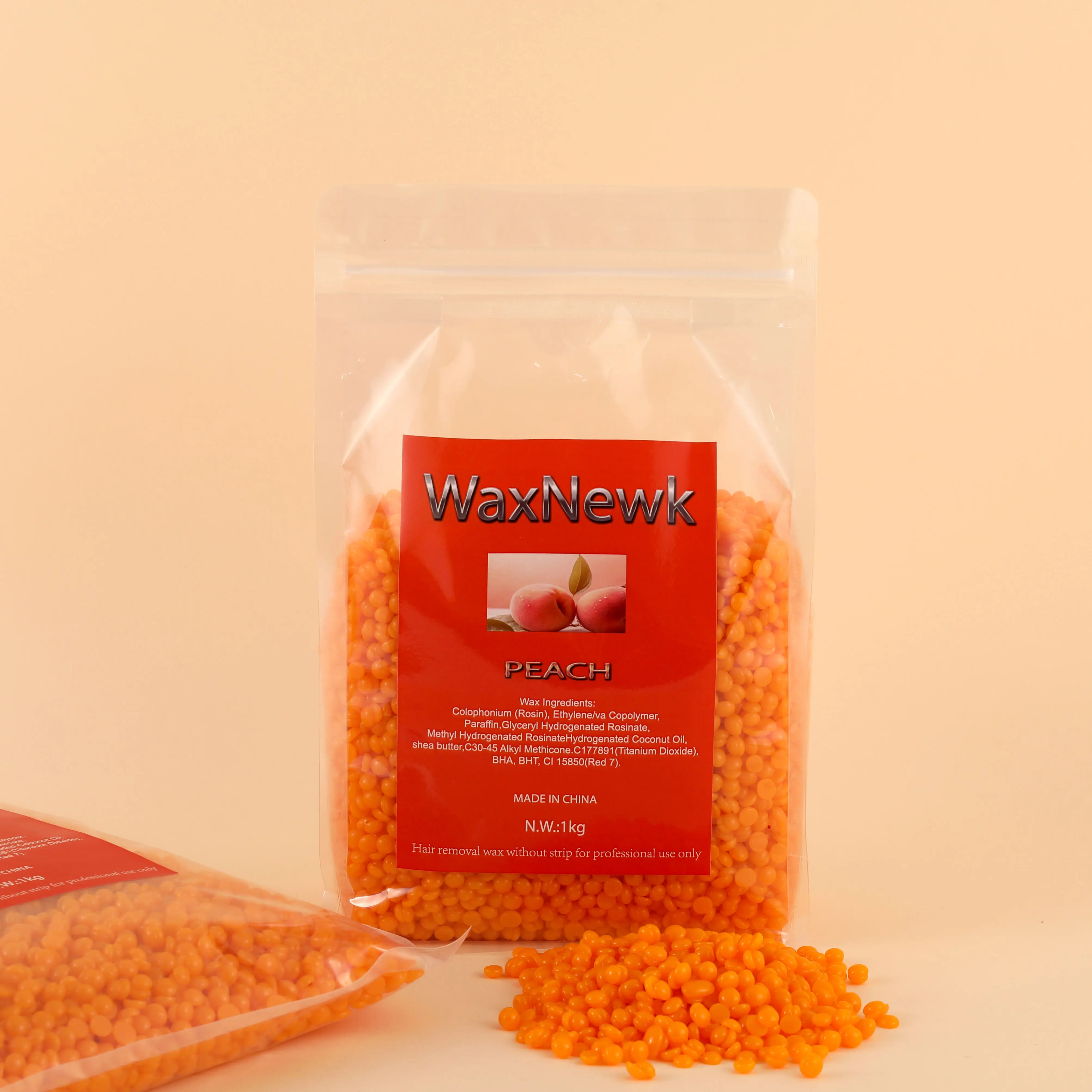 WaxNewK персиковый воск частной торговой марки 1 кг 2 фунта для удаления волос фасоль