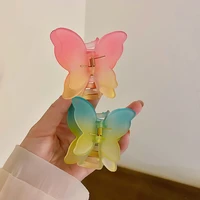 korean fashion color matte gradient butterfly hair accessories for women 2022lovely sweet temperament advanced exquisite jewelry