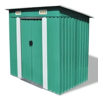 garden storage sheds galvanised steel outdoor tool shed patio decoration green 190 x 124 x 181 cm