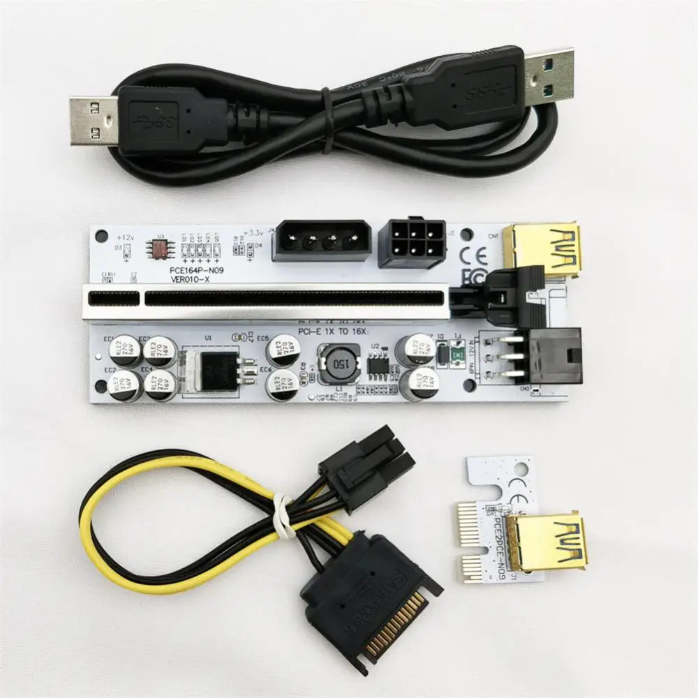 

Плата Pcie Ver010-x Удлинительный кабель Pci-e X1 к X16, плата расширения 60 см, PCI-E X1 к Pcie X16, графическая карта, 6 контактов
