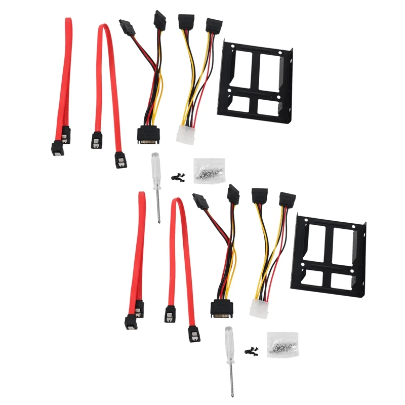 

Botique-2 Set 2,5 дюйма SSD до 3,5 дюйма кронштейн для внутреннего жесткого диска (Кабели SATA и кабели питания в комплекте)