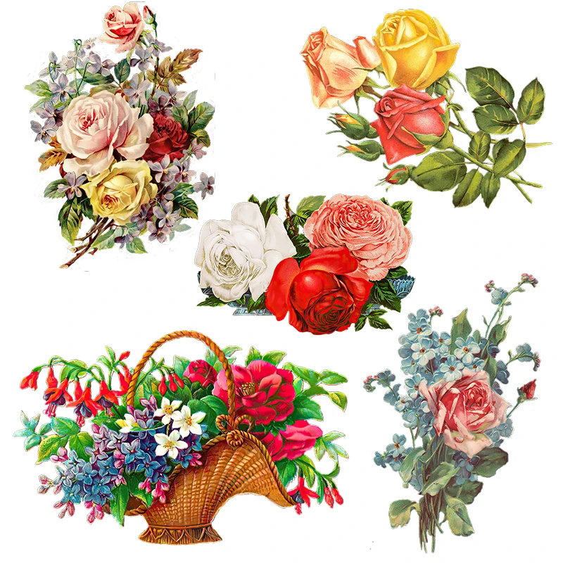 

QCF242 Nostalgic Oil Painting Style Classical Bouquet Elegant Wall Decal Bedroom Decorative Toilet Decal