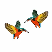 20pcslot luxury gold bird fashion embroidery patch kingfisher animal clothing decoration sewing accessories craft diy applique