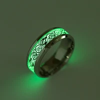 titanium steel jewelry wholesale luminous dragon ring new fluorescent high quality mens personality ring simple jewelry