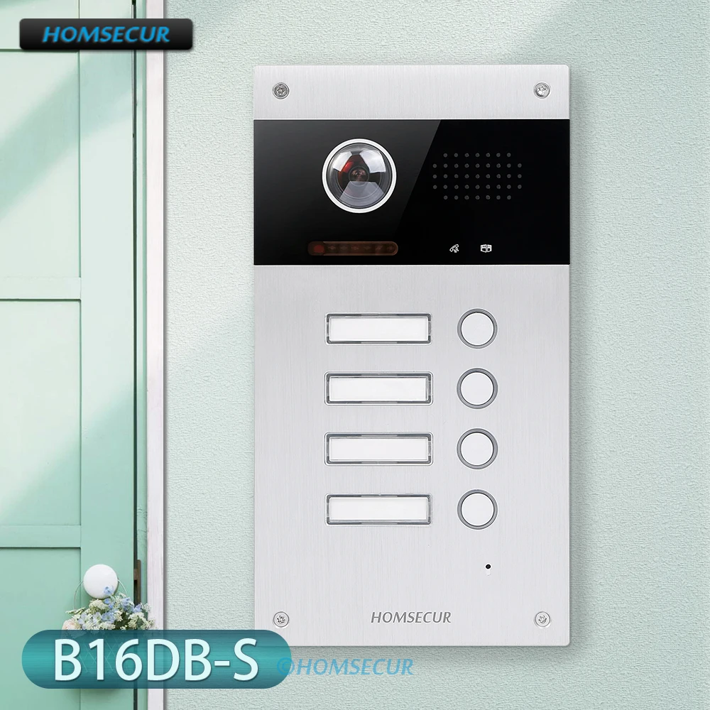 HOMSECUR HDK Camera Station Doorbell B16DB-S Flush Mount 2 Core For 4 Families Video Door Phone Intercom