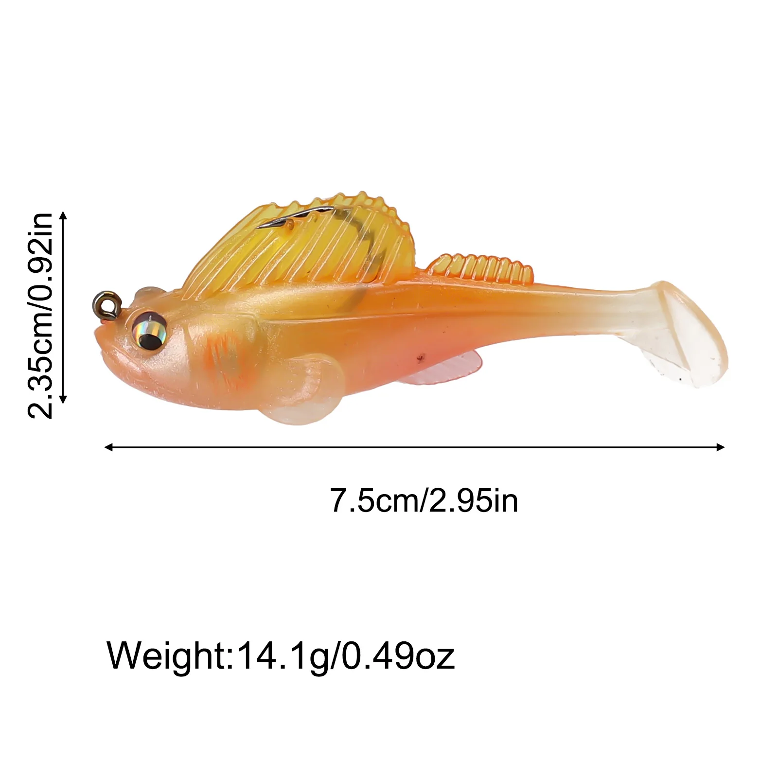 Przynęta wędkarska z miękkim ciałem 14g ogonem do połowu okoni w ciemnej wody Megabass Brand Paddle Tail Bait na karpia
