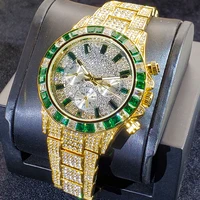 new dimaond watches mens brand luxury wristwatch quartz clock stainless steel waterproof sport chronograph hip hop watch men