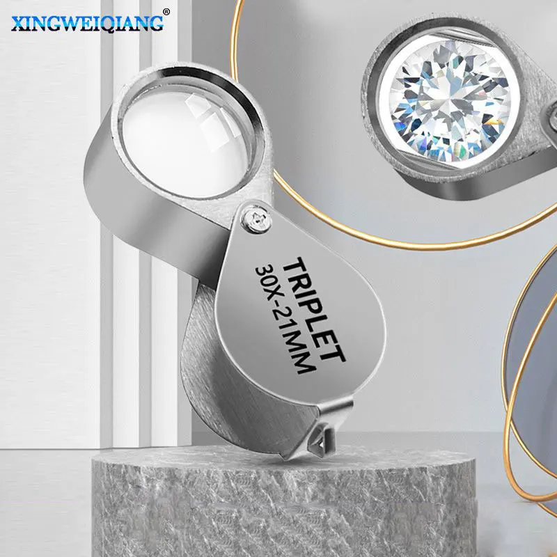 

30x Magnifying Glass High Definition Mini Portable Jewellery Wenwan Diamonds Appraisal 10x 20x Handheld Professional Optical