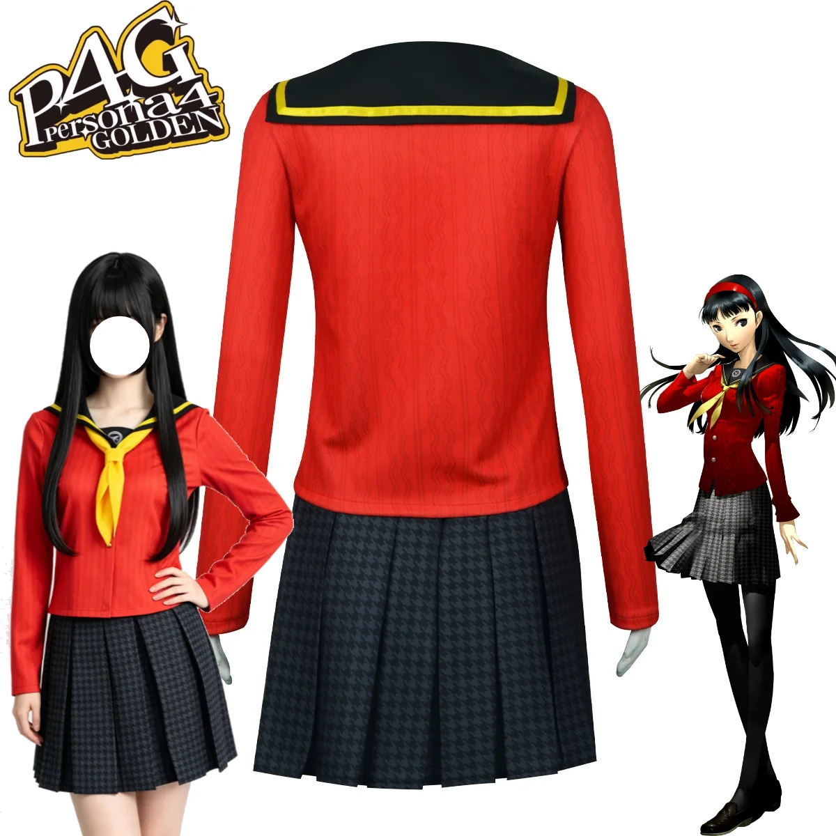 Костюм для косплея Юкико Амаги из Persona 4 Golden, полный комплект: женская аниме-форма морячки, парик, головной убор для Хэллоуина, вечеринок и Comic Con (art.: 3920dc5973ca2) - 3920dc5973ca2