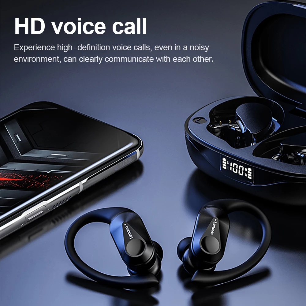 Наушники Lenovo thinkplus LP75 True Wireless BT спортивные наушники BT5.3 HiFi стерео звук гарнитура с