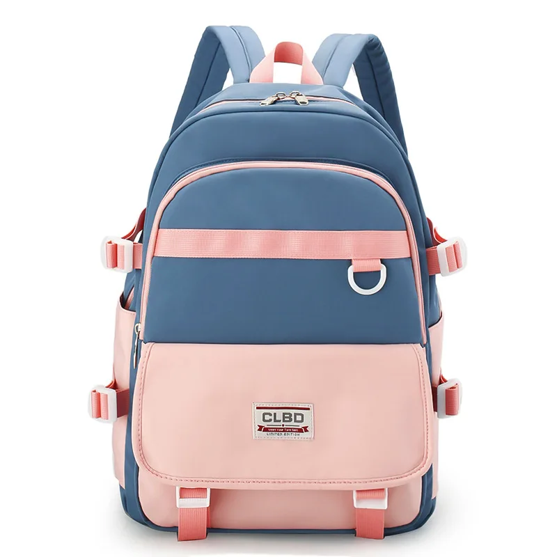 Girls School Bags for Teenagers Anti-theft Korean Version Nylon Student Backpack Women Splicing 2022 Large Capacity Schoolbag