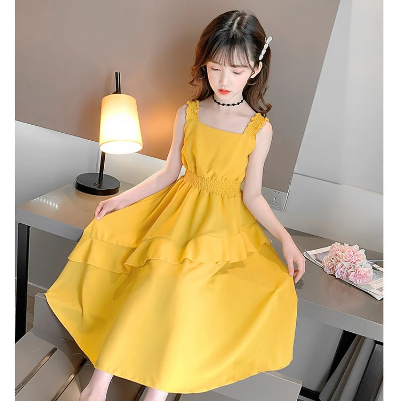

Girls Dress New Princess Dress Children's Clothing Summer Dress Fashion Korean Version Sling Dress Casual Girl Clothes