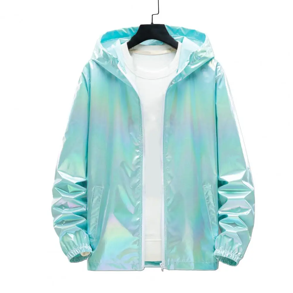 Мужская Солнцезащитная куртка с капюшоном и длинными рукавами Яркая Цветная